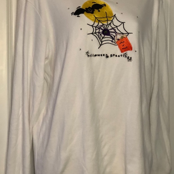 Quacker Factory White L/S Halloween T-Shirt - Picture 7 of 9